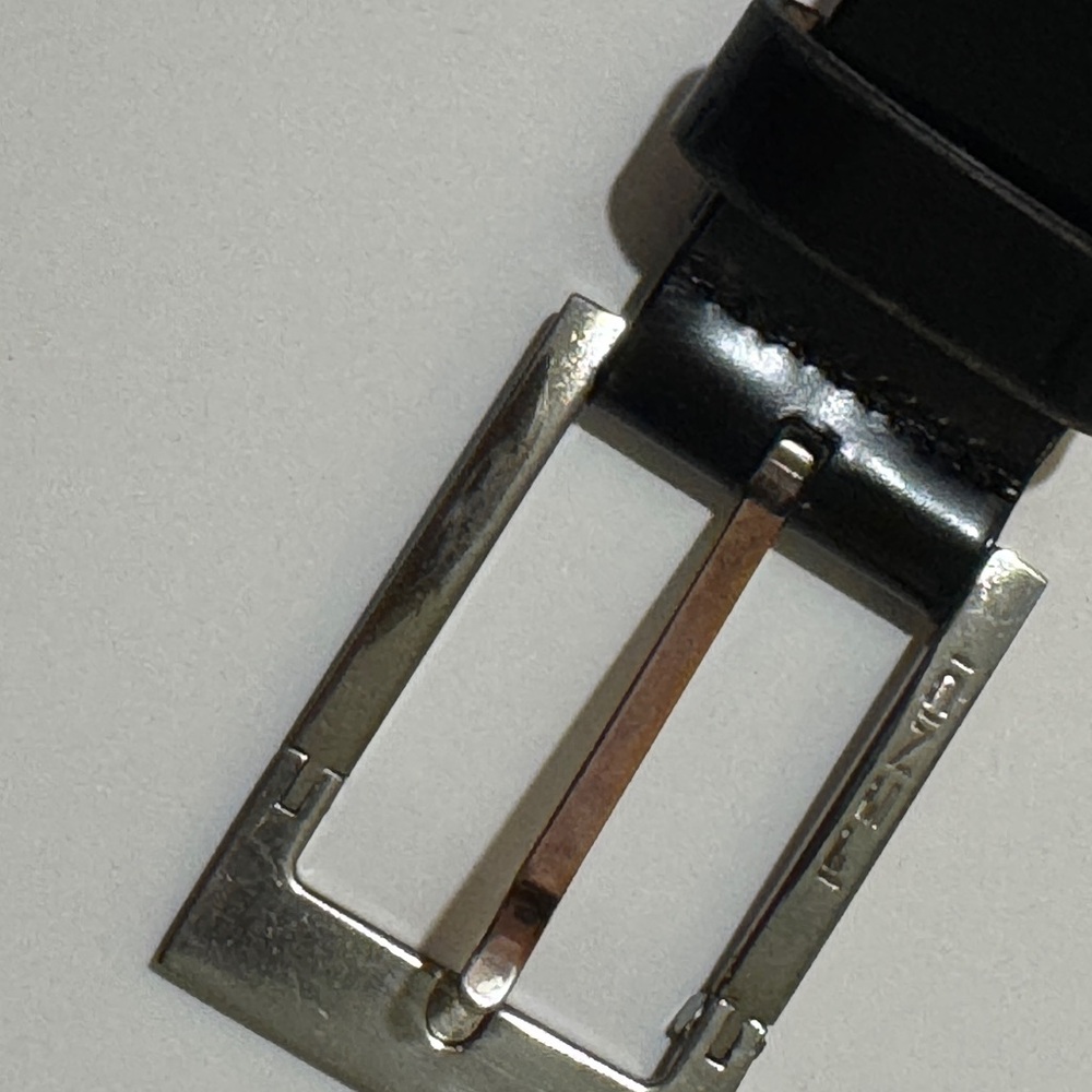 Fendi Black Leather Belt with Silver Buckle - Picture 15 of 16